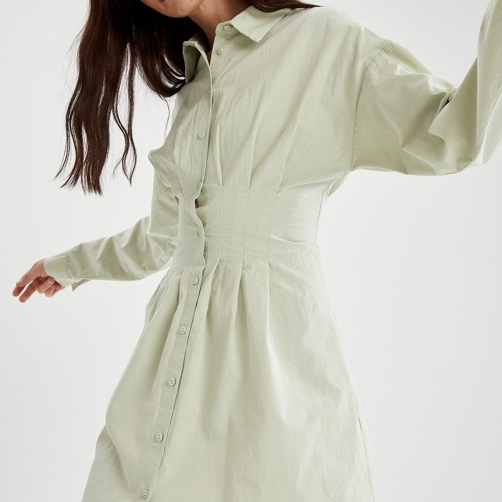 H&M Light Green sage Shirt Dress